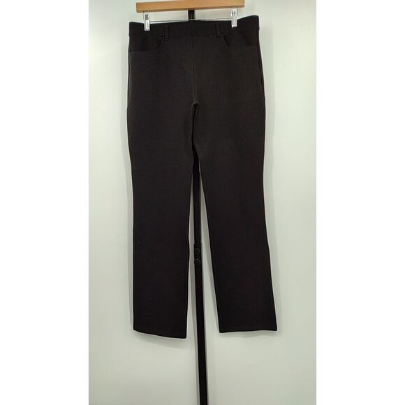 Quince Women Ultra-Stretch Ponte Straight Leg 4-Pocket Pants Black L - Picture 1 of 2
